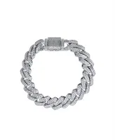 Oma The Label Frosty Link Collection 14mm Bracelet in White Gold- Plated Brass, 7"