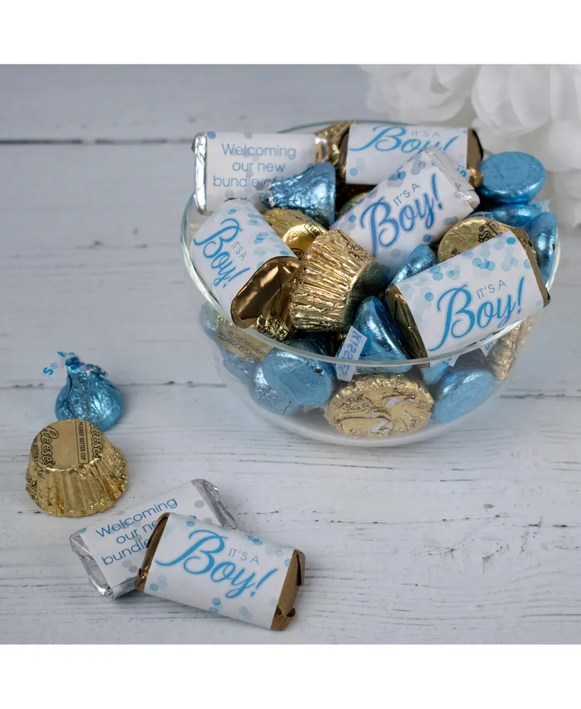 120 pcs It's a Boy Baby Shower Candy Party Favor Hershey's Chocolate Mix (2 lb, Approx. 120 Pcs)