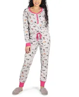 MeMoi Women's Dog Mania 2 Piece Pajama Set