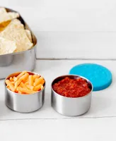 LunchBots 1.5 oz Dips Stainless Steel Leak-Resistant Condiment Holders Assorted Color Silicone Lids