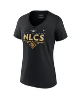 Women's Fanatics Black San Diego Padres 2022 Division Series Winner Locker Room V-Neck T-shirt