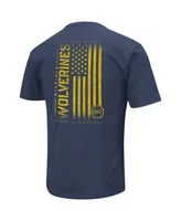 Men's Colosseum Heather Navy Michigan Wolverines Oht Military-Inspired Appreciation Flag 2.0 T-shirt