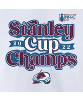 Women's Fanatics White Colorado Avalanche 2022 Stanley Cup Champions Saucer Pass V-Neck T-shirt