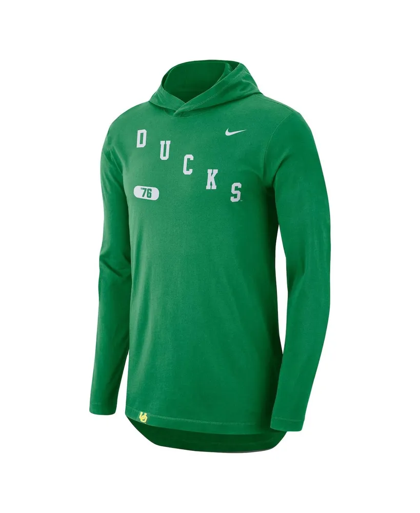 Men's Nike Green Oregon Ducks Team Performance Long Sleeve Hoodie T-shirt