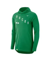 Men's Nike Green Oregon Ducks Team Performance Long Sleeve Hoodie T-shirt