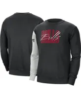 Men's Nike Black and Heather Gray Chicago Bulls Courtside Versus Force Flight Pullover Sweatshirt