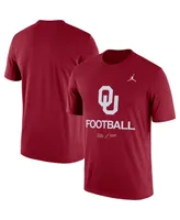 Men's Jordan Heathered Crimson Oklahoma Sooners Team Football Legend T-shirt