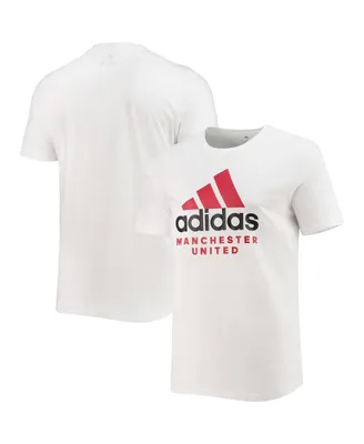 Men's adidas White Manchester United Dna Logo T-shirt