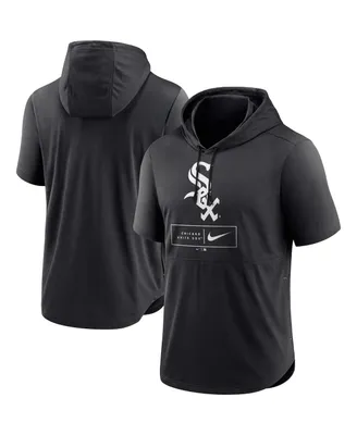 Men's Nike Black Chicago White Sox Logo Lockup Performance Short-Sleeved Pullover Hoodie