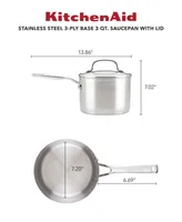 KitchenAid 3 Ply Base Stainless Steel 3 Quart Saucepan with Lid