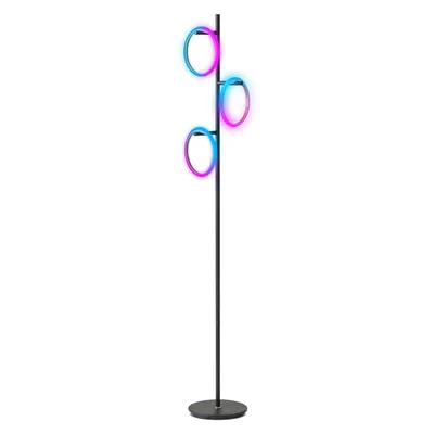 Brightech Saturn Led Rgb Tree Floor Lamp with 3 Color Changing Light Rings