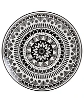 Tabletops Unlimited 12 Pc. Black Pad Print Dinnerware Set, Service for 4