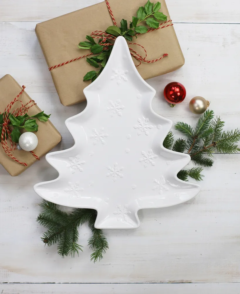 Euro Ceramica Winterfest Tree Platter