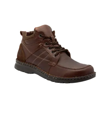 Lobo Solo Men's Brown Premium Leather Boots, Handmade Unique Shoes With Laces Closure