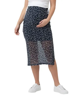 Ripe Maternity Maternity Ditsy Mesh Midi Skirt