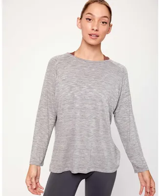 Rebody Active Women's Kim Heathered Pullover Top for Women