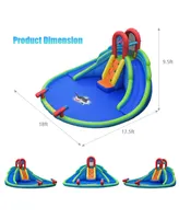 Costway Inflatable Bounce House Kids Water Splash Pool Dual Slides without Blower