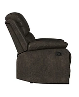 Relax A Lounger 34.75" Steel Dayton Faux Suede Manual Recliner