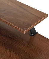 Techni Mobili Wood L-Shape with Storage Shelves Industrial Desk