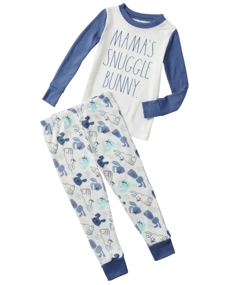 Rae Dunn Toddler Boys Mamas Snuggle Bunny Hacci Long Sleeve Top and Printed  Jogger 2 Piece Pajama Set