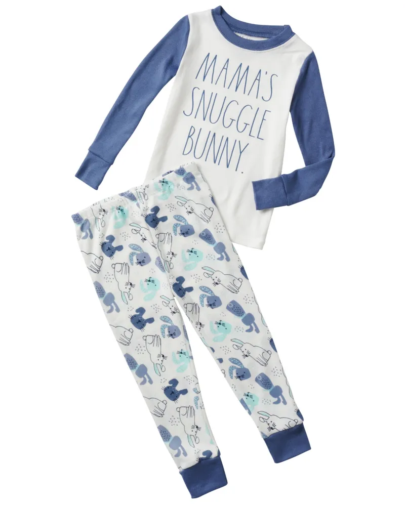 Toddler Boys Mamas Snuggle Bunny Hacci Long Sleeve Top and Printed Jogger 2 Piece Pajama Set