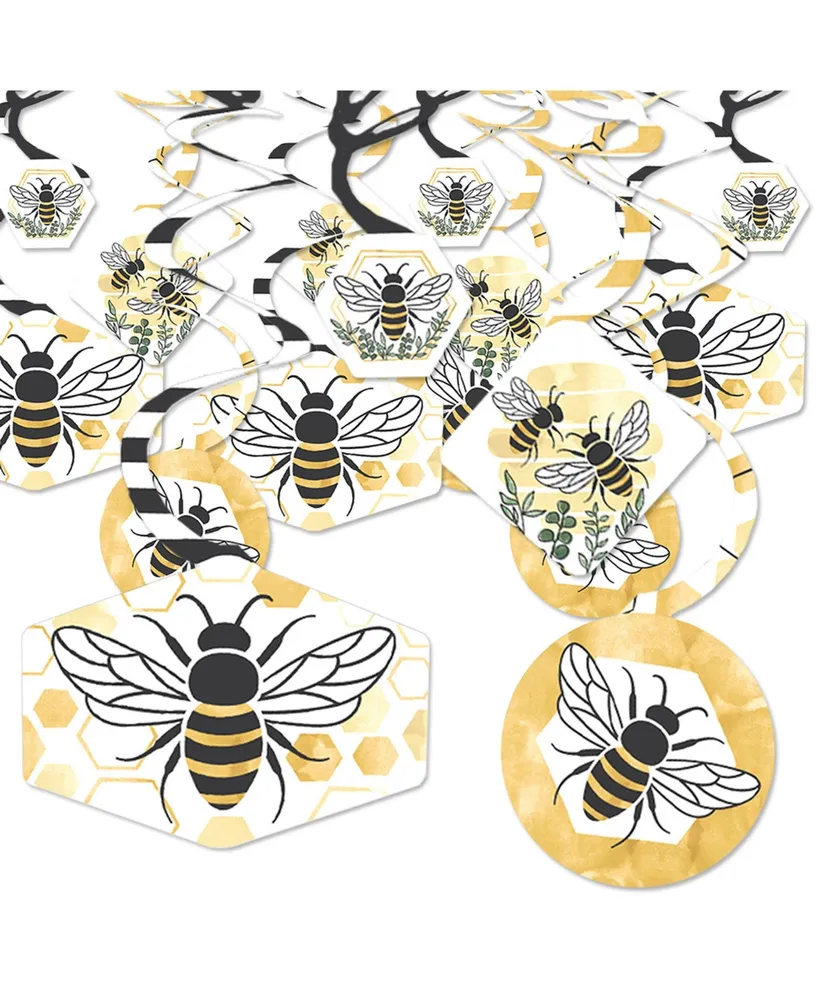 Big Dot of Happiness Little Bumblebee - Table Decorations - Bee Baby Shower  or Birthday Party Fold and Flare Centerpieces - 10 Count