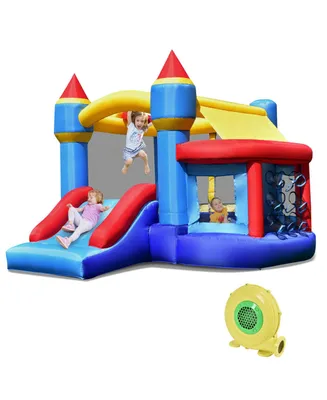 Costway Inflatable Bounce House Castle Slide Bouncer Shooting Net