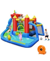 Costway Inflatable Bouncer Water Climb Slide Bounce House Splash Pool Blower