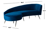 Safavieh Evangeline 86" Velvet Parisian Sofa