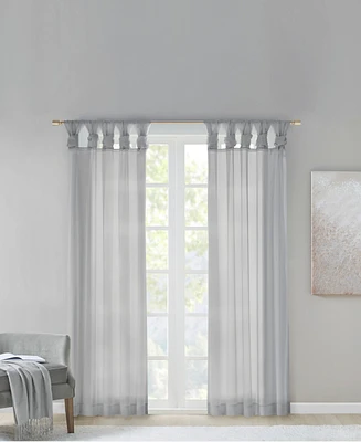Madison Park Ceres Twist Tab Voile Sheer Window Curtain Pair, 50"W x 95"L, 2 Pack