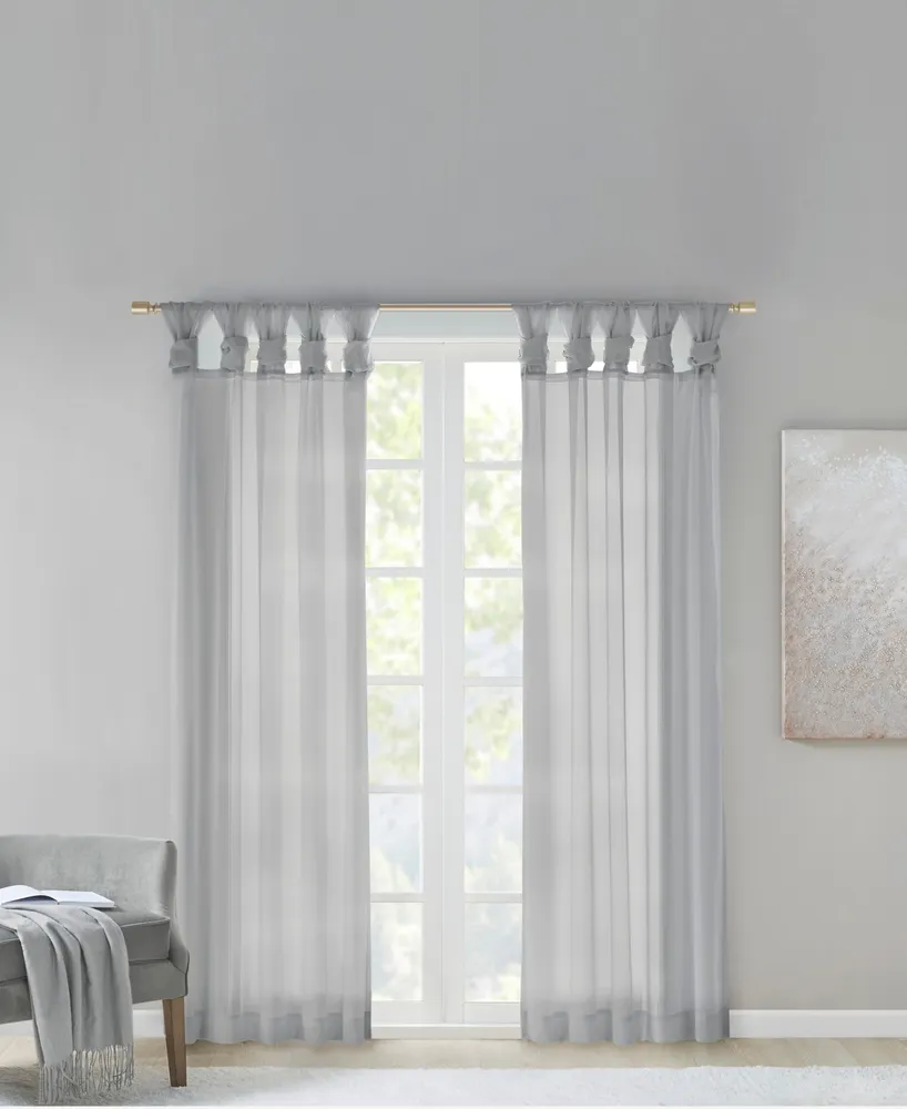 Madison Park Ceres Twist Tab Voile Sheer Window Curtain Pair, 50"W x 84"L, 2 Pack