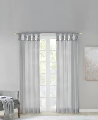 Madison Park Ceres Twist Tab Voile Sheer Window Curtain Pair, 50"W x 84"L, 2 Pack