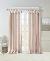 Madison Park Emilia Twist Tab Lined Window Curtain Panel, Single Curtain with Privacy Lining for Bedroom and Living Room