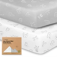 KeaBabies 2-Pack Mini Crib Sheets, Pack and Play Sheets Fitted, N Organic Fitted Sheet Cover