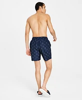 Nautica Men's Quick-Dry Anchor-Print 8" Swim Trunks