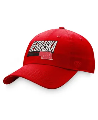 Men's Top of the World Red Nebraska Huskers Slice Adjustable Hat