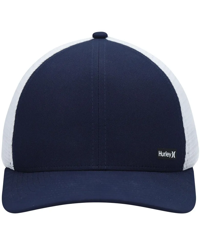 Men's Hurley Navy, White League Trucker Snapback Hat