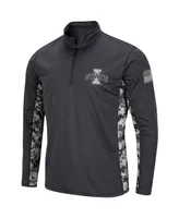 Men's Colosseum Charcoal Iowa State Cyclones Oht Military-Inspired Appreciation Digi Camo Quarter-Zip Jacket