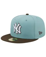 Men's New Era Light Blue and Brown York Yankees 1999 World Series Beach Kiss 59FIFTY Fitted Hat