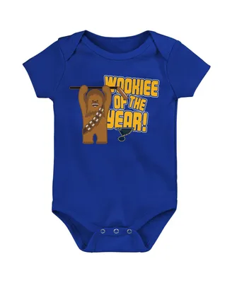 Infant Boys and Girls Blue St. Louis Blues Star Wars Wookie of the Year Bodysuit
