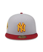 Men's New Era Gray, Red York Yankees World Series Champions Navy Undervisor 59Fifty Fitted Hat