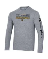 Men's Champion Heather Gray Vegas Golden Knights Tri-Blend Long Sleeve T-shirt