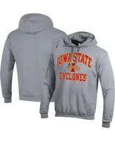 Men's Champion Heather Gray Iowa State Cyclones High Motor Pullover Hoodie