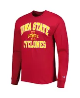 Men's Champion Cardinal Iowa State Cyclones High Motor Long Sleeve T-shirt