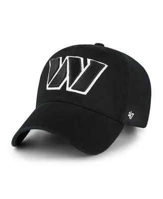 Men's '47 Brand Black Washington Commanders Clean Up Adjustable Hat
