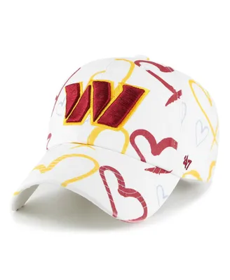 Big Girls '47 Brand White Washington Commanders Adore Clean Up Adjustable Hat