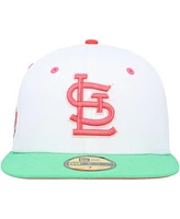 Men's New Era White, Green St. Louis Cardinals 2011 World Series Watermelon Lolli 59Fifty Fitted Hat