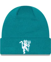 Men's New Era Turquoise Manchester United Seasonal Cuffed Knit Hat