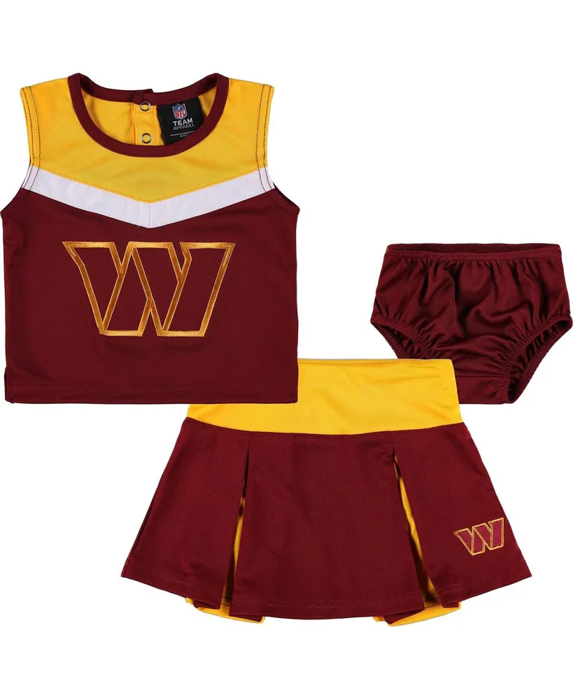 Toddler Girls Burgundy Washington Commanders Two-Piece Spirit Cheerleader Set with Bloomers