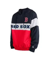 Men's New Era Red Boston Red Sox Raglan Quarter-Zip Hoodie